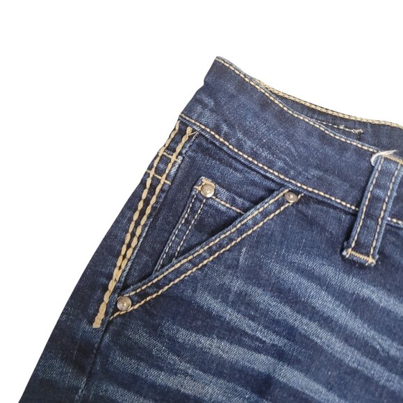 Buckle Daytrip Jean Shorts Lynx Women's 28 Dark Wash Denim Thick Stitch Mid Rise - Picture 3 of 12